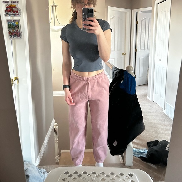 Aritzia tna gd ashy rose pink cozy fleece mega sweatpants!! - Picture 1 of 4